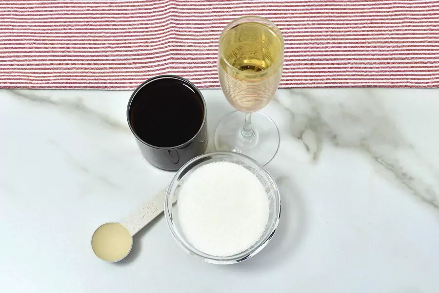 Ingredients for Pomegranate Champagne Sorbet