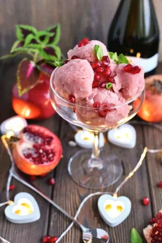 Pomegranate Champagne Sorbet