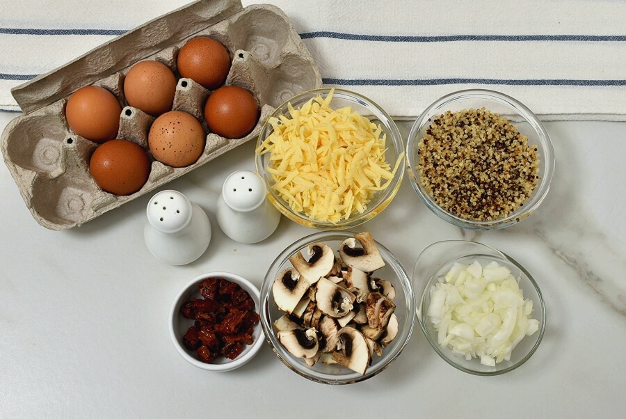 Ingridiens for Quinoa Egg Breakfast Muffin Recipe