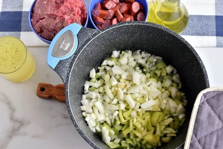 Step 1 - Red Beans and Rice with Ground Beef