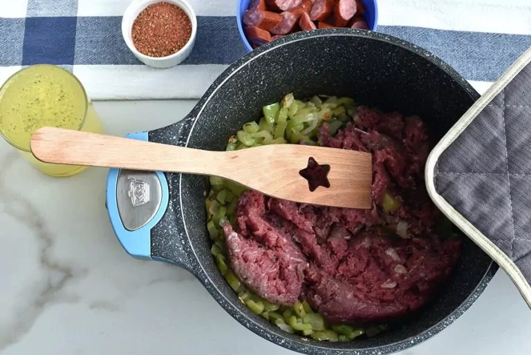 Step 2 - Red Beans and Rice with Ground Beef