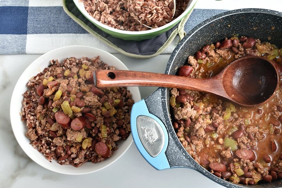How to serve Red Beans and Rice with Ground Beef