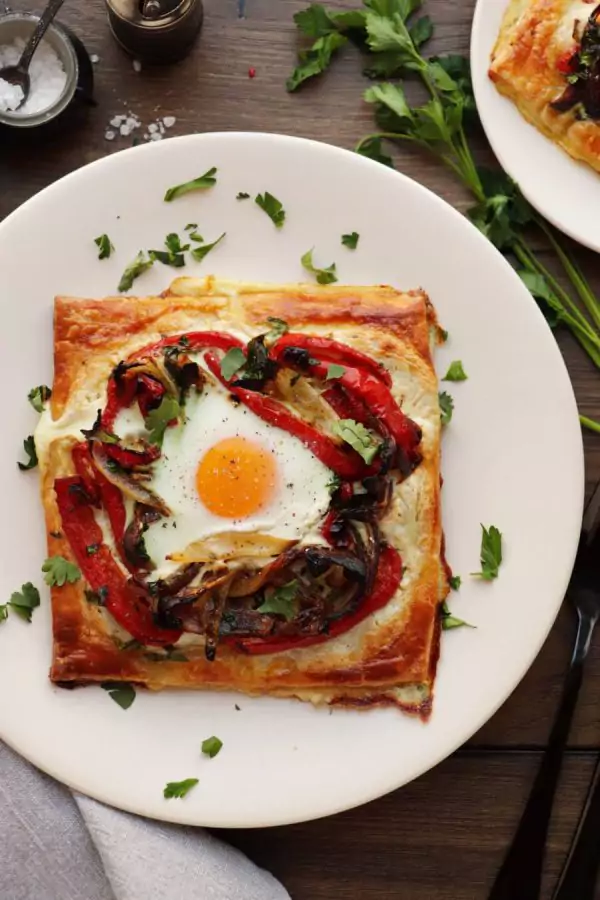Red Pepper and Baked Egg Galettes