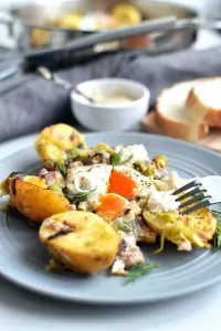 Smoked mackerel & leek hash with horseradish Recipe-Homemade Smoked mackerel & leek hash with horseradish-Delicious Smoked mackerel & leek hash with horseradish
