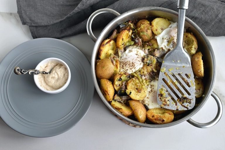 Step 6 - Smoked Mackerel & Leek Hash with Horseradish
