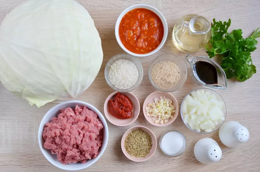 Ingredients for Stuffed Cabbage