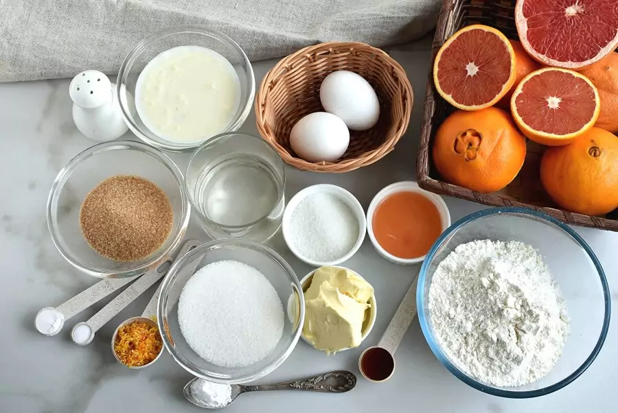 Ingredients for Upside Down Winter Citrus Cake