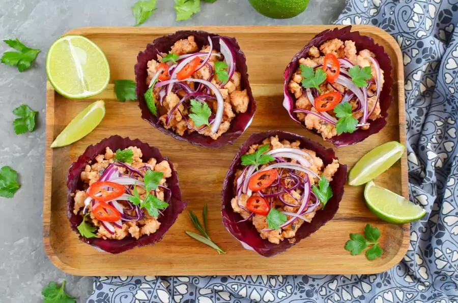 Vietnamese Chicken and Red Cabbage Cups