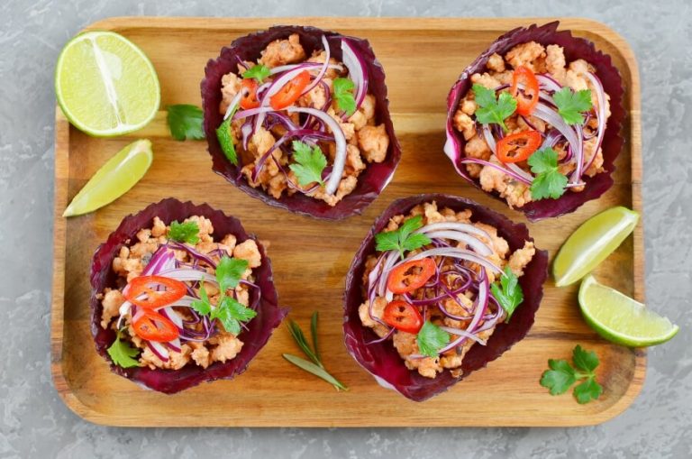 Step 4 - Vietnamese Chicken and Red Cabbage Cups