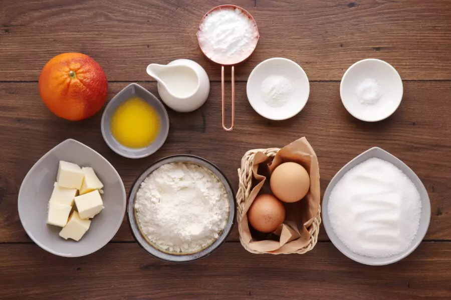 Ingredients for Blood Orange Loaf and Blood Orange Glaze