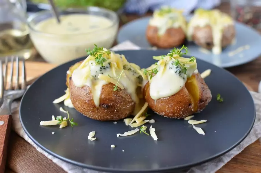 Broccoli Cheddar Stuffed Baked Potatoes