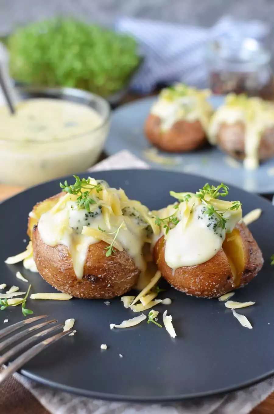 Broccoli Cheddar Stuffed Baked Potatoes