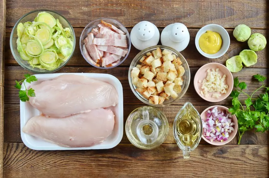 Ingredients for Brussels Sprouts Salad with Chicken