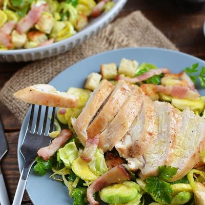 Brussels Sprouts Salad with Chicken Recipe-How To Make Brussels Sprouts Salad with Chicken-Delicious Brussels Sprouts Salad with Chicken