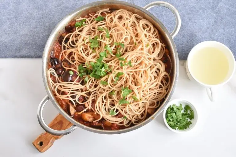 Step 9 - Caponata Spaghetti with Eggplant