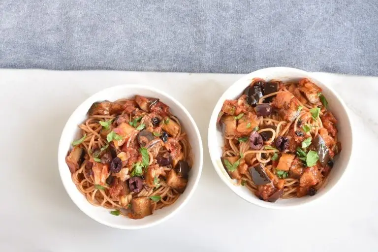 Step 10 - Caponata Spaghetti with Eggplant