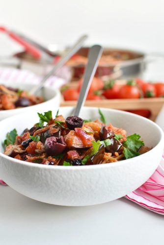 Caponata Spaghetti with Eggplant