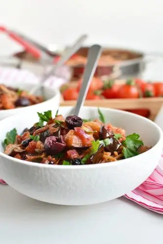 Caponata Spaghetti with Eggplant