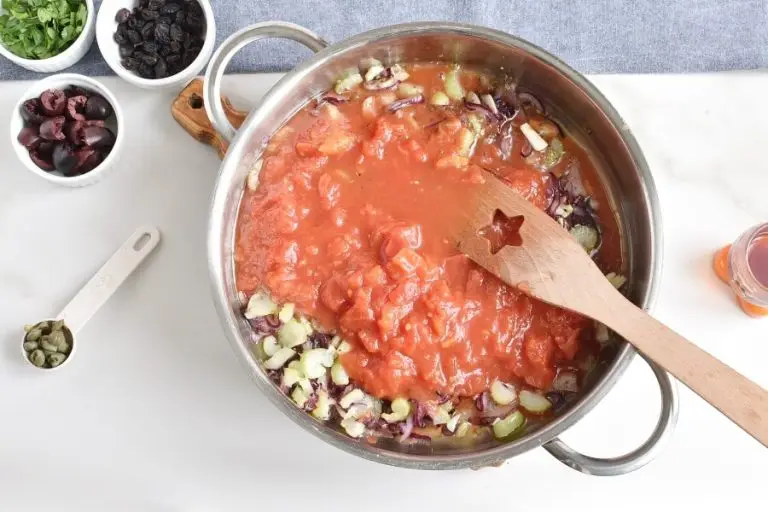 Step 5 - Caponata Spaghetti with Eggplant