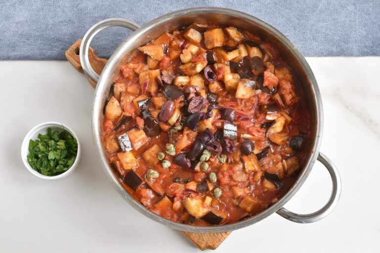 Step 7 - Caponata Spaghetti with Eggplant