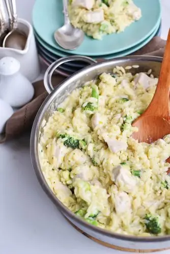 Cheesy Chicken and Broccoli Orzo