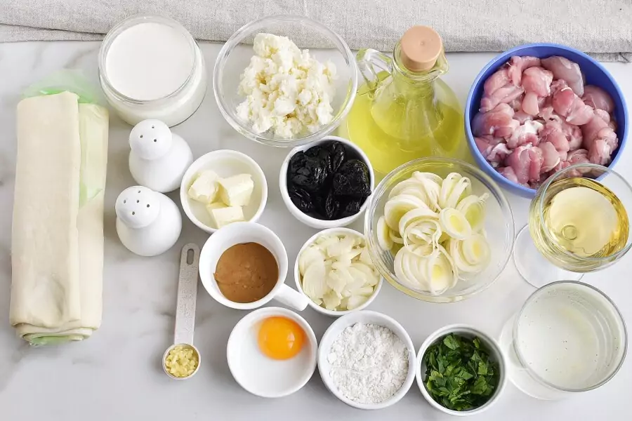 Ingredients for Chicken, Leek and Caerphilly Cheese Pie