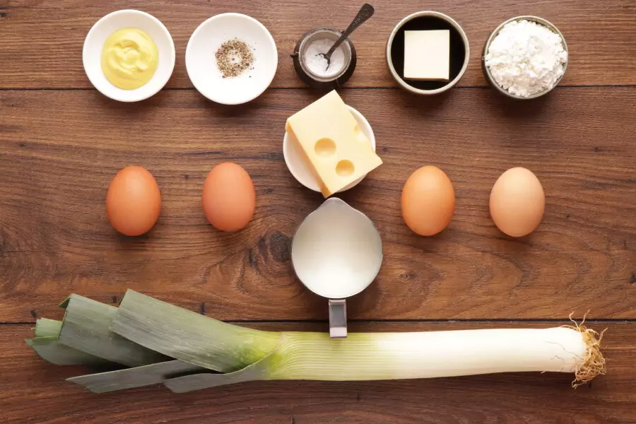 Ingredients for Classic Cheese and Leek Soufflé