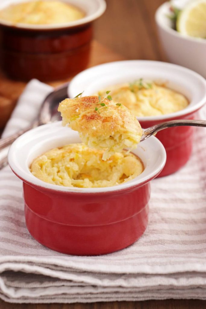 Classic Cheese and Leek Soufflé