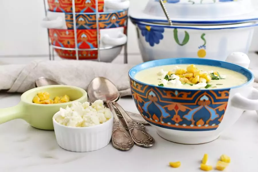 Creamy Corn Soup with Queso Fresco
