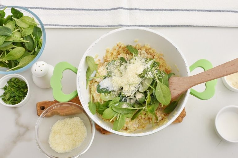 Step 7 - Creamy Roasted Garlic & Spinach Orzo