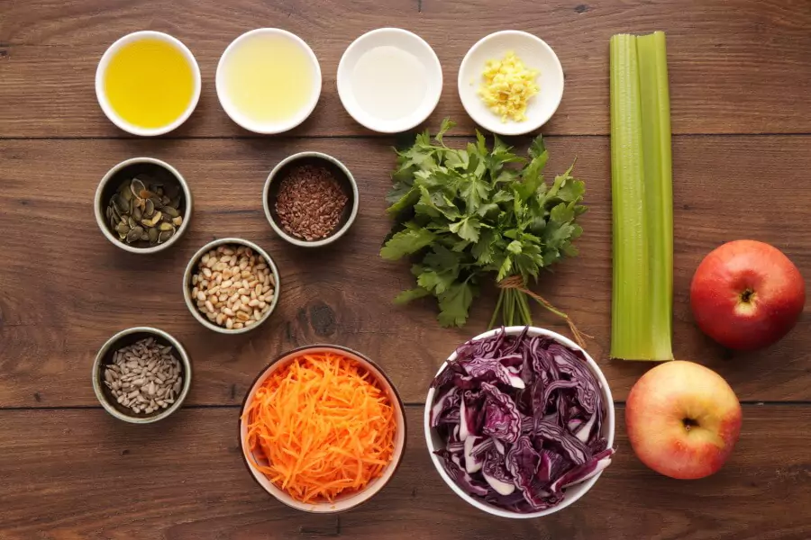 Ingredients for Crunchy Cabbage Salad