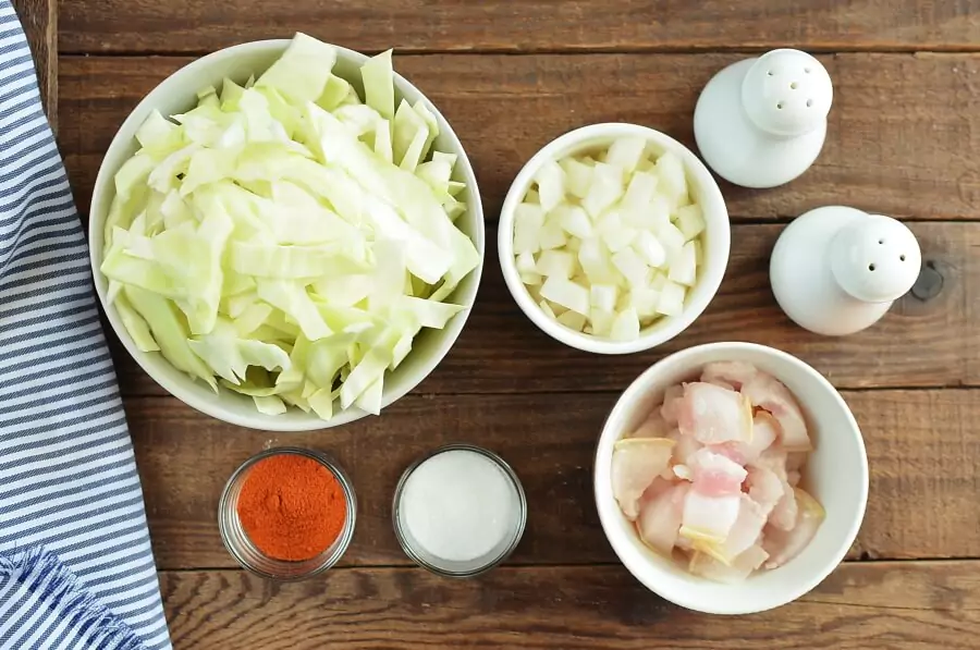Ingredients for Easy Fried Cabbage