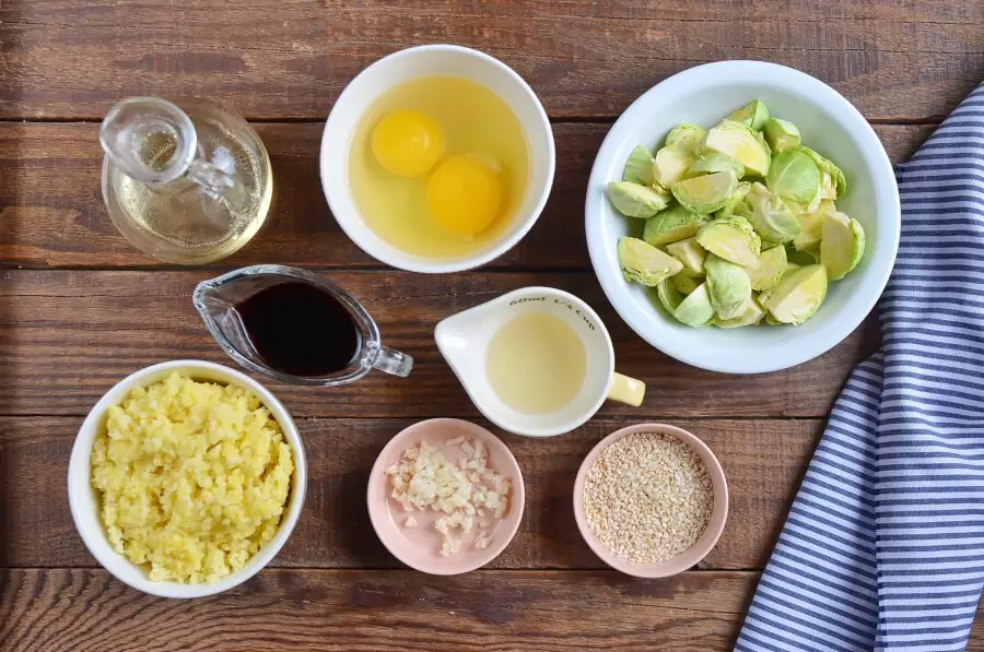 Ingredients for Fried Millet with Brussels Sprouts