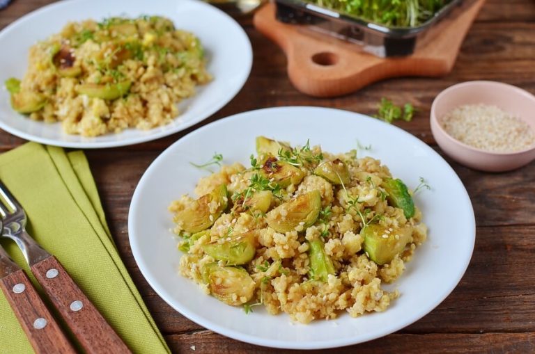 Step 6 - Fried Millet with Brussels Sprouts