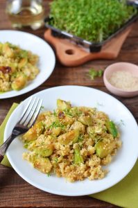 Fried Millet with Brussels Sprouts