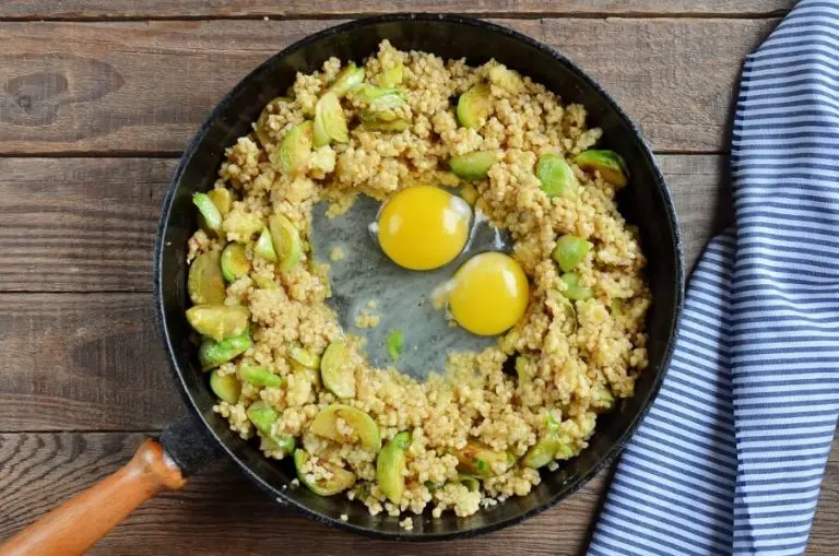 Step 5 - Fried Millet with Brussels Sprouts