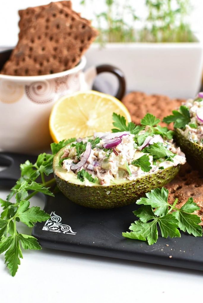Healthy Tuna Salad Stuffed in Avocado