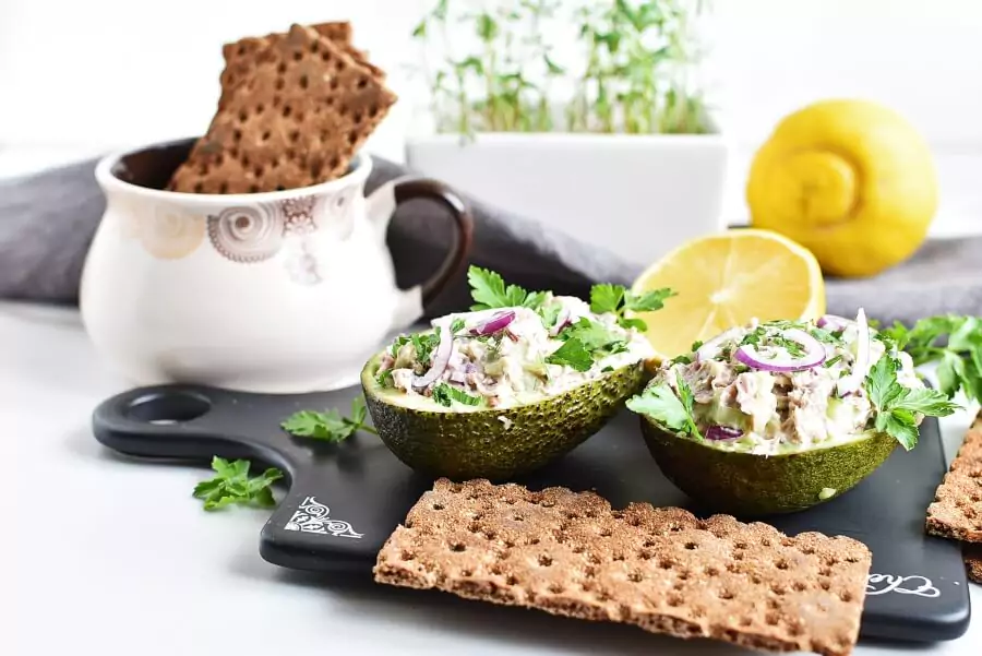 Healthy Tuna Salad Stuffed in Avocado