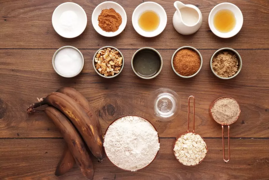 Ingredients for Healthy Vegan Banana Bread