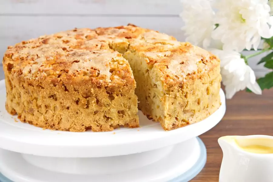 Irish Apple Cake with Custard Sauce