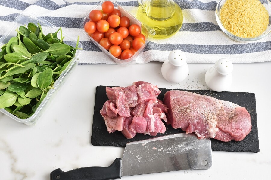 Mediterranean Pork and Orzo recipe - step 1