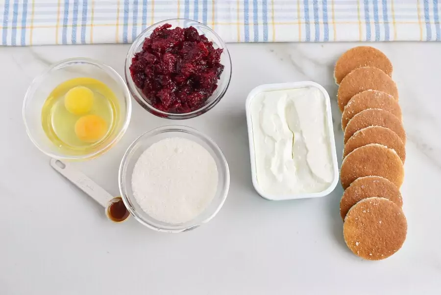 Ingredients for Mini Cherry Cheesecakes