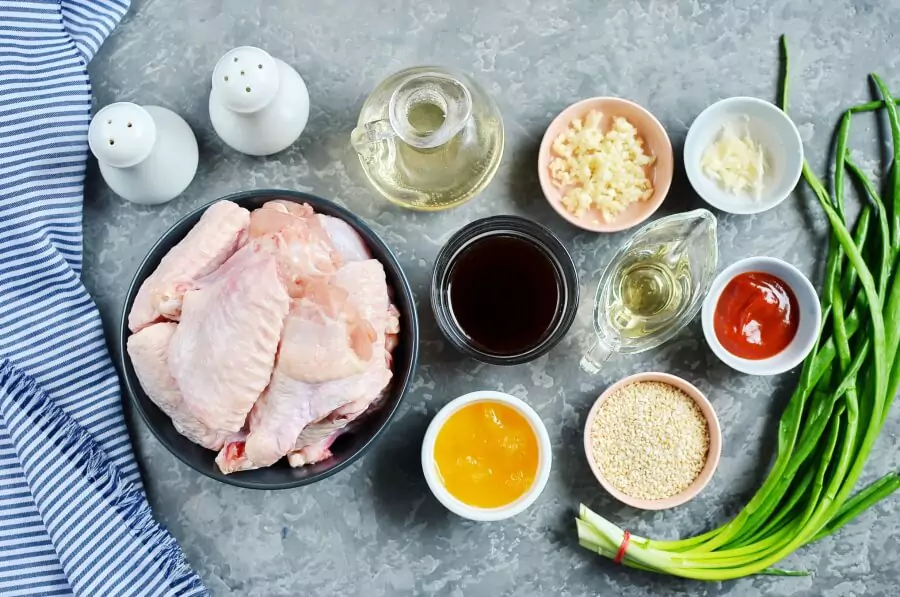 Ingredients for Mongolian Glazed Wings