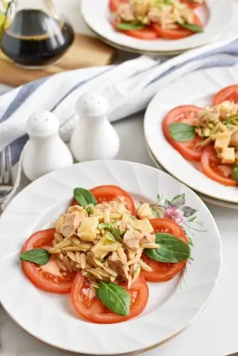 Orzo Tuna Salad with Tomatoes