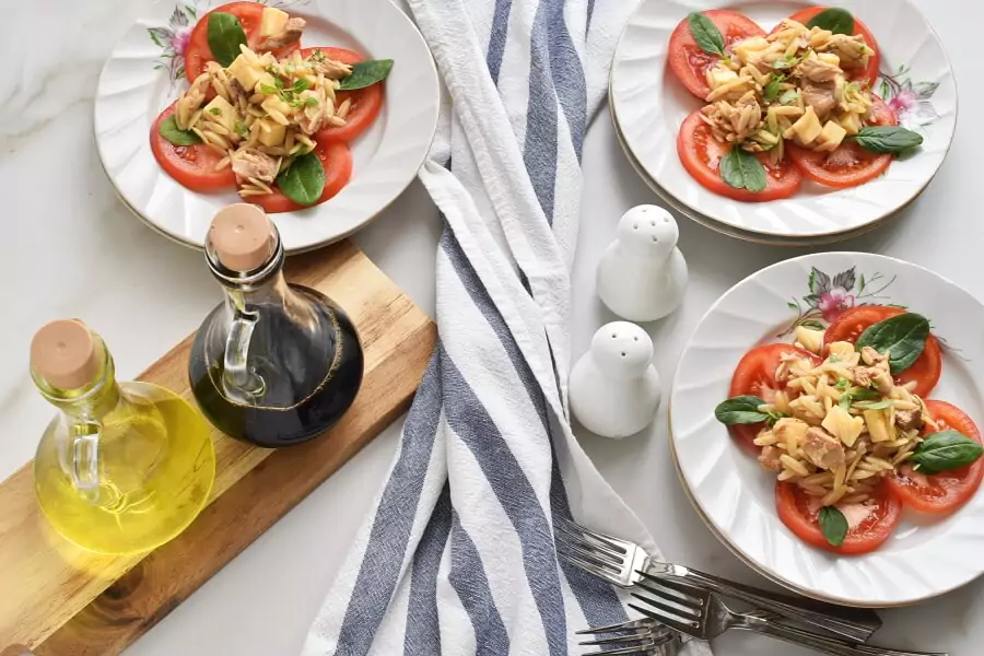Orzo Tuna Salad with Tomatoes