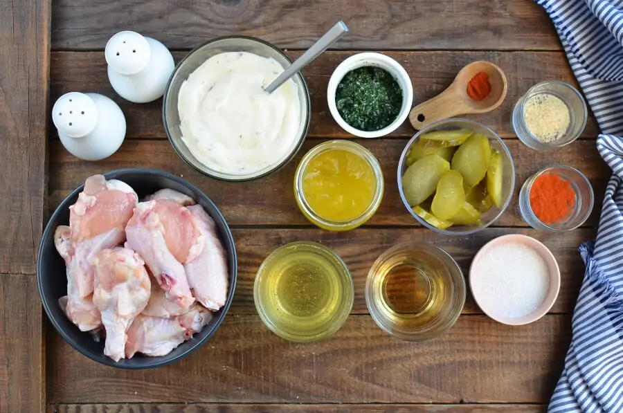 Ingredients for Pickleback Chicken Wings