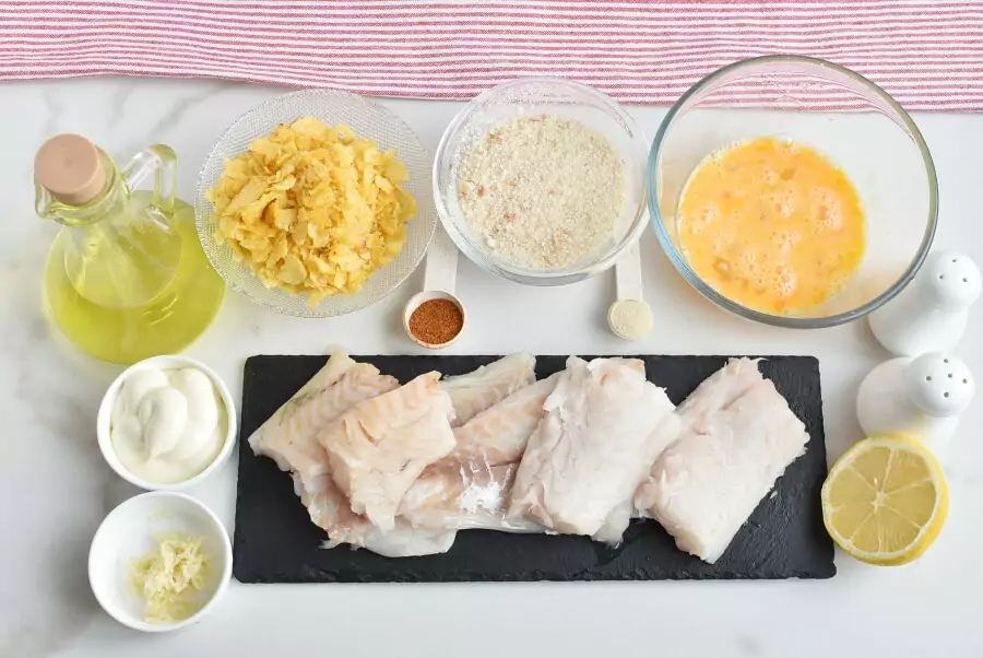 Ingredients for Potato Chip-Crusted Fish Fillets