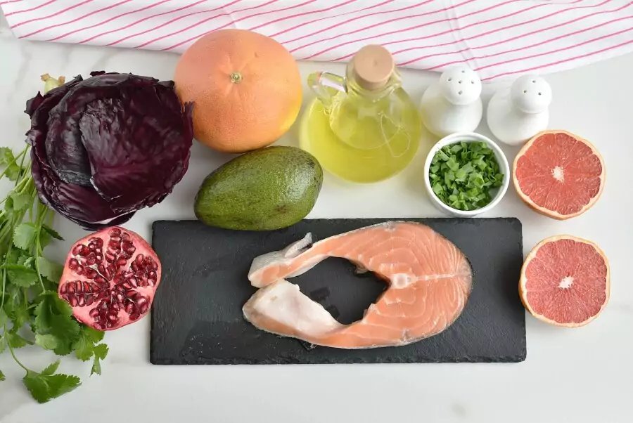 Ingredients for Purple Cabbage Cups with Salmon & Avocado