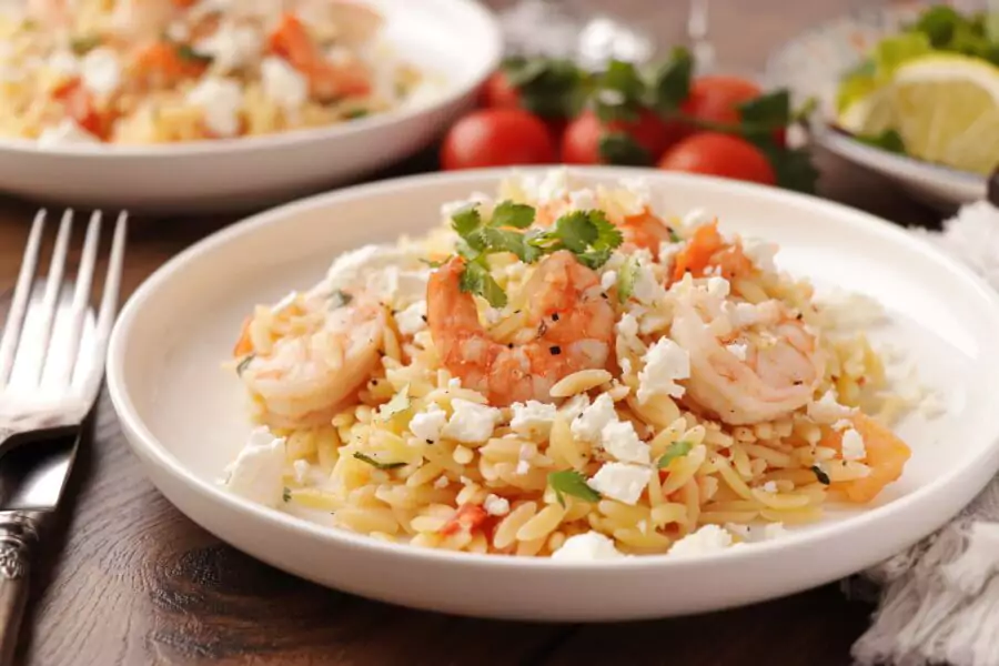 Shrimp Orzo with Feta