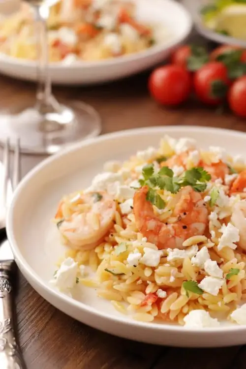 Shrimp Orzo with Feta